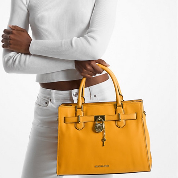 Michael Kors Hamilton Medium Satchel in Golden Rod - Picture 4 of 5